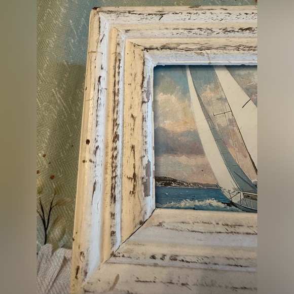 Cute coastal trinket box, white wash box, picture frame top excellent condition - Picture 4 of 13